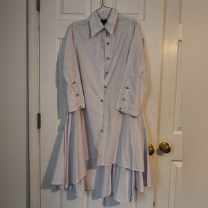 Step In Style white Midi Button-Up Dress